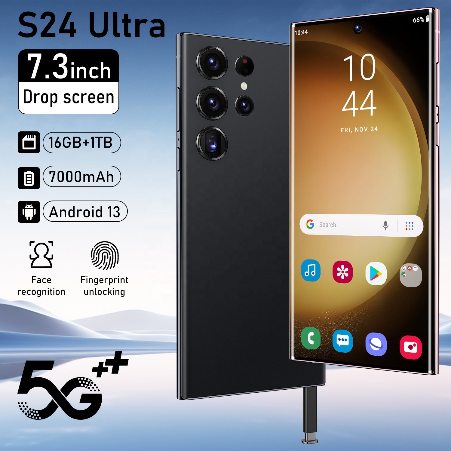 2024 New S24 Ultra 5G Smart Phone 16GB+1TB 7.3 Inch 10-core Built-in All-in-one Machine With Pen Mobile phone